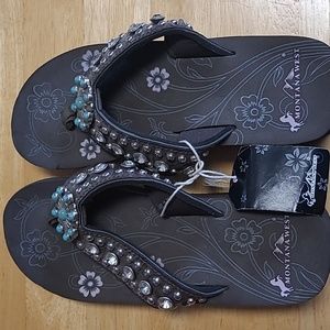 Montana West Rhinestone sandals 8